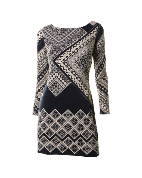Navy Blue Matte Casual Dress - 12 P